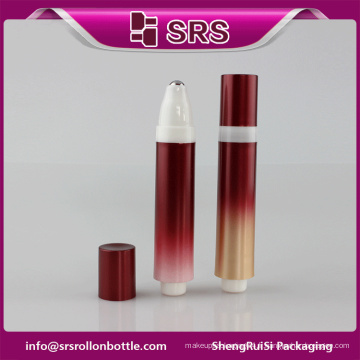 SRS rouleau de gros sur le type d&#39;étanchéité rouge or gradie 10ml conteneur de rouleau en plastique vide, bouteille de beauté sans visage sans cosmétiques